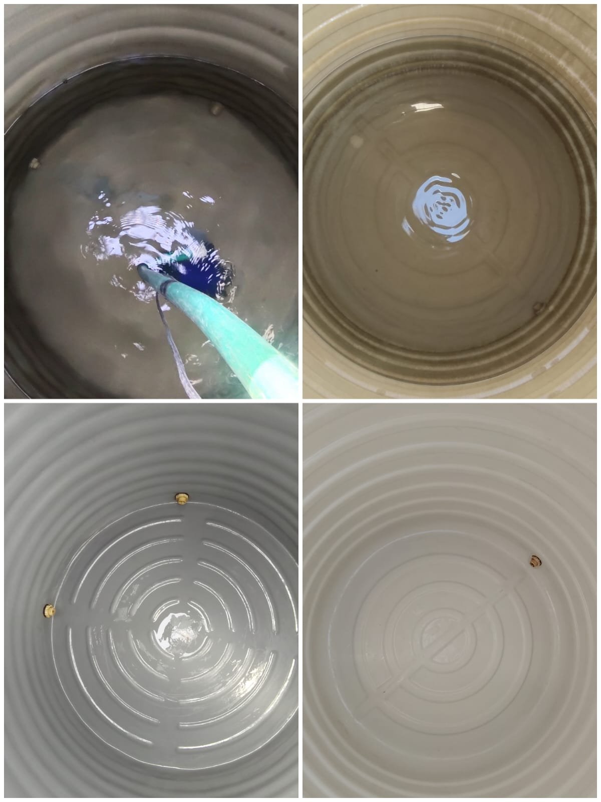 Water tank dewatering and cleaning results